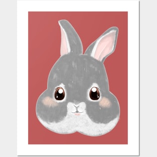 Gray Netherland Dwarf Rabbit | Bunniesmee | Chinesse New Year of Rabbit Posters and Art